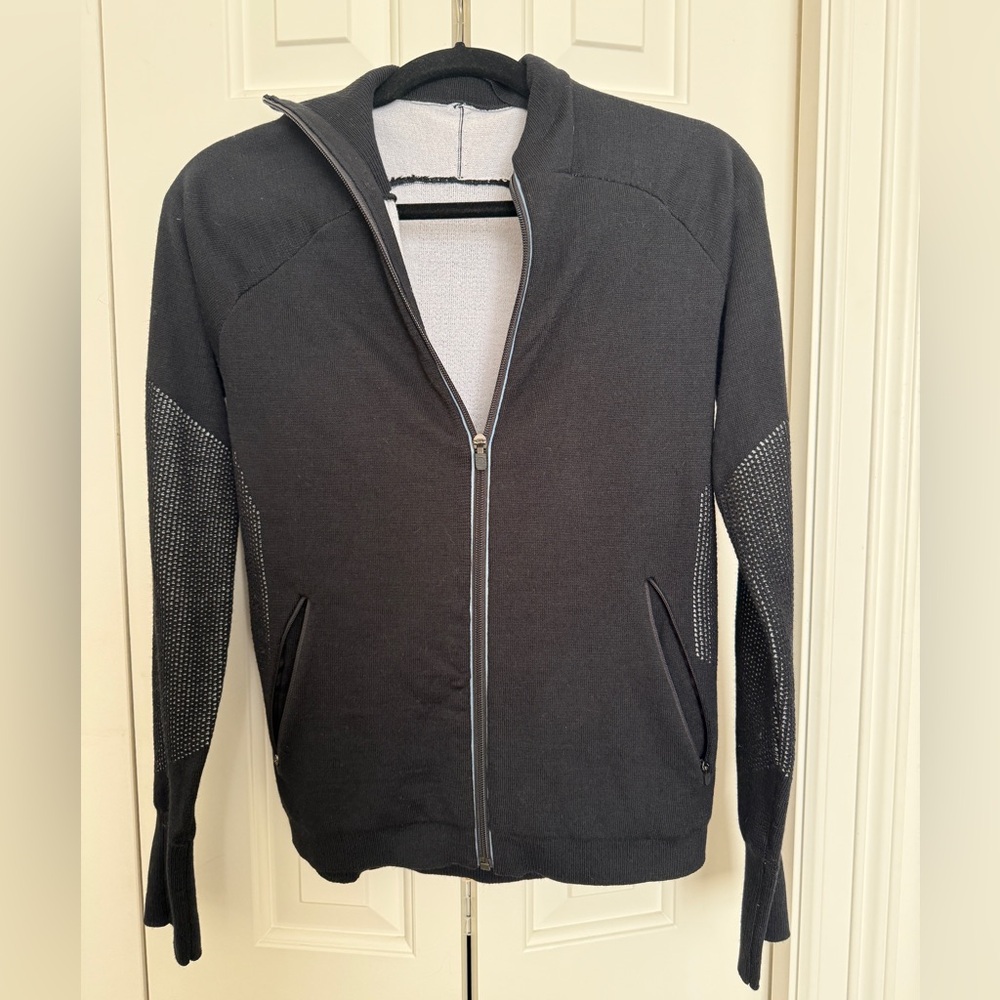 Lululemon Merino Wool Black Zip-Up Sweater